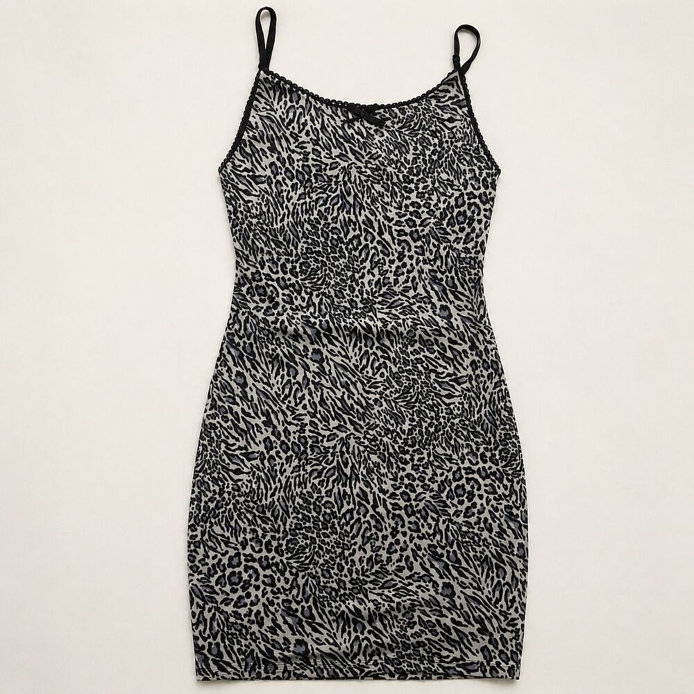 Urban Renewal Animal Print Mini Slip Dress – Medium